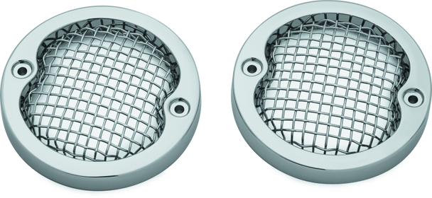 Kuryakyn Mesh Turn Signal Bezels 3-1/4in Chrome - KURYAKYN6513