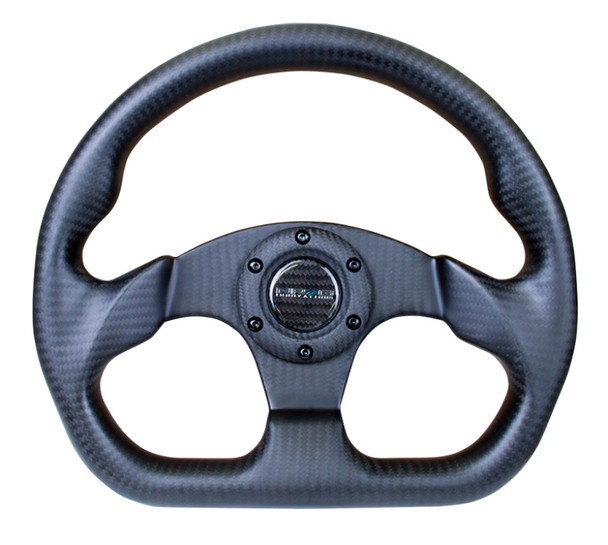 NRG Carbon Fiber Steering Wheel (320mm) Flat Bottom Matte Black Carbon - MSM-T-171433