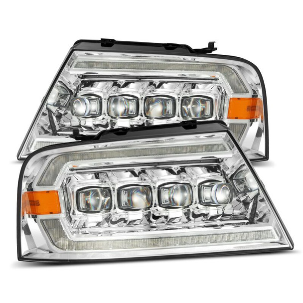 AlphaRex 04-08 Ford F150 / 06-08 Lincoln Mark LT NOVA LED Proj Headlights Chrome w/Activ Light/Seq - MSM-T-516135