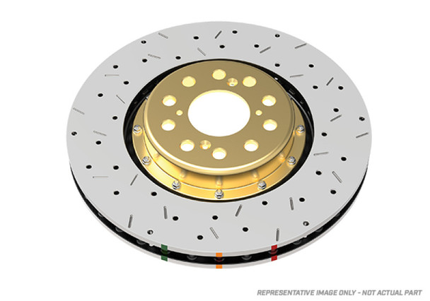 DBA 08-13 Chevrolet Camaro 6.2L 5000 Series Front Left 2 Piece Rotor Slotted & Drilled w/ Black Hat - MSM-T-325469