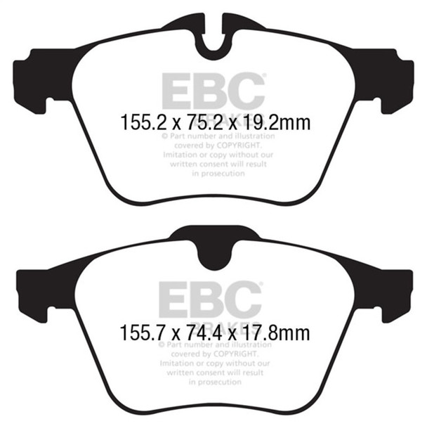 EBC 13+ Jaguar F-Type (Cast Iron Rotors Only) 3.0 Supercharged (340) Yellowstuff Front Brake Pads - MSM-T-36906