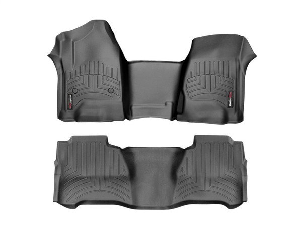 WeatherTech 2015+ Ford F-150 SuperCrew / SuperCab Front & Rear Floorliner HP - Black - MSM-T-795550G