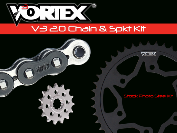 Vortex Racing V3 2.0 Chain and Sprocket Kit 3521-15,641S-47,530SX3-108- Black - MSM-T-753945