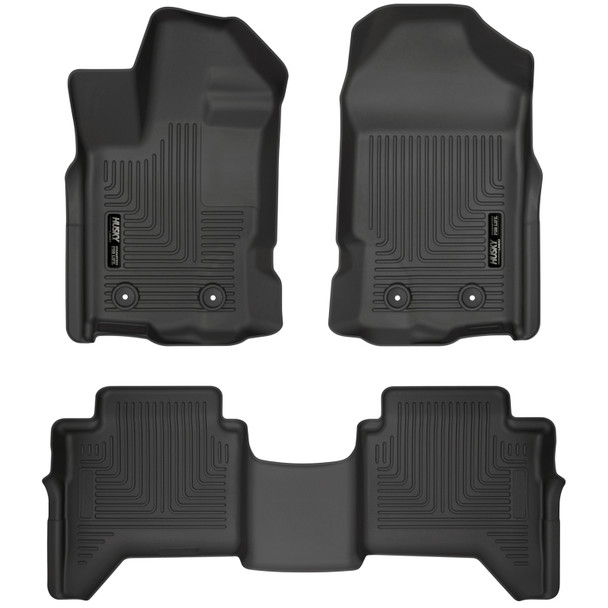 Husky Liners 2019+ Ford Ranger SuperCrew Cab WeatherBeater Black Front & 2nd Seat Floor Liners - MSM-T-948904