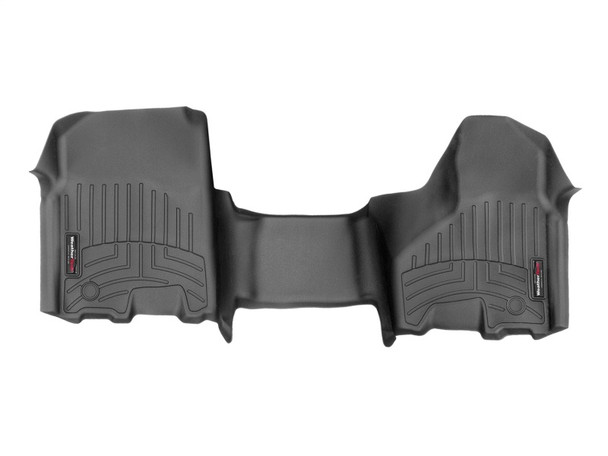 WeatherTech 12+ Dodge Ram 1500/2500/3500 (Vinyl Floor/Auto Trans/Crew Cab) Front FloorLiners - Black - MSM-T-124789
