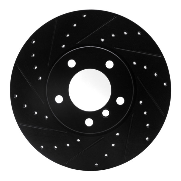 R1 07-21 BMW 430I xDrive Front Left Drilled & Slotted Black Brake Rotor - MSM-T-974164