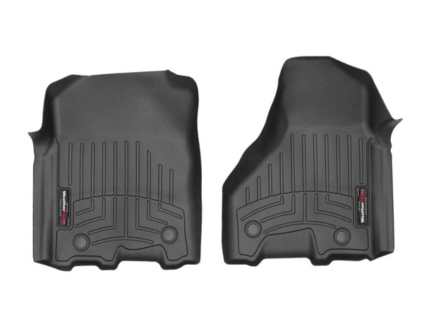 WeatherTech 2012+ Dodge Ram 2500/3500 (Vinyl Floor/Auto Trans/Crew Cab) Front FloorLiners - Black - MSM-T-97525