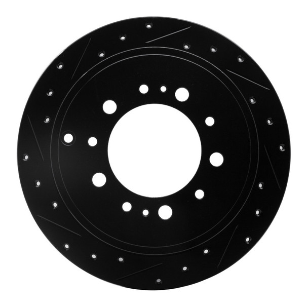 R1 07-22 Lexus LX570 Rear Left Drilled & Slotted Black Brake Rotor - MSM-T-976662
