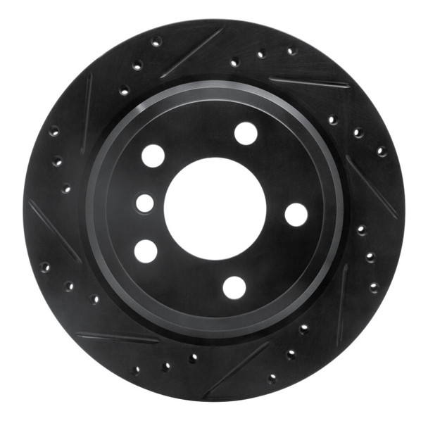 R1 06-20 BMW 328I Rear Left Drilled & Slotted Black Brake Rotor - MSM-T-974202