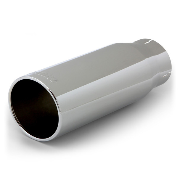 Banks Power Tailpipe Tip Kit - SS Round Straight Cut - Chrome - 3.5in Tube - 4.38in X 12in - MSM-T-4381114