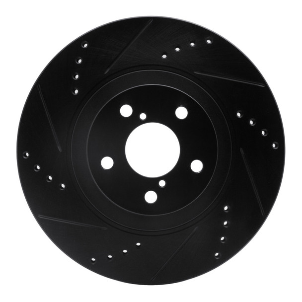 R1 04-25 Scion FR-S Front Left Drilled & Slotted Black Brake Rotor - R1CONCEPTS633-13034L