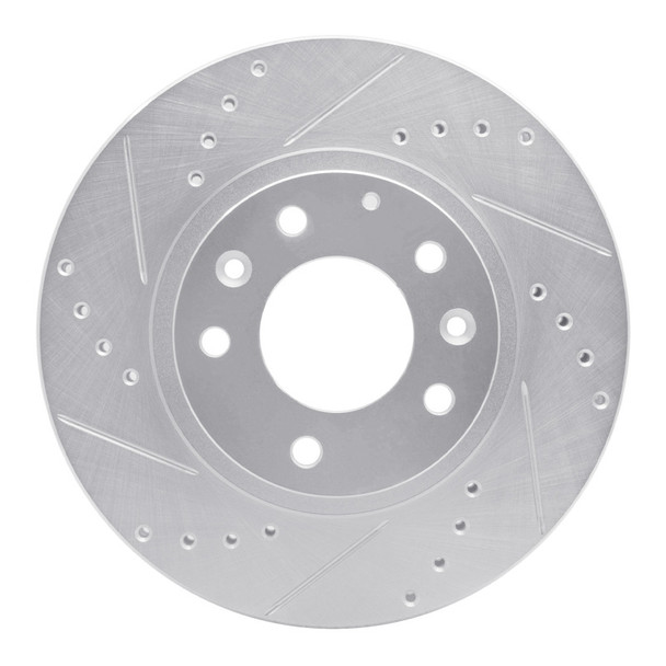 R1 06-15 Mazda MX-5 Miata Front Left Drilled & Slotted Silver Brake Rotor - R1CONCEPTS631-80047L