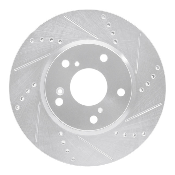 R1 16-25 Honda Civic Hatchback Front Right Drilled & Slotted Silver Brake Rotor - R1CONCEPTS631-59061R