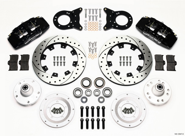 Wilwood Dynapro 6 Front Hub Kit 12.19in Drilled 1965-1969 Mustang Disc & Drum Spindle - WILWOOD140-12947-D