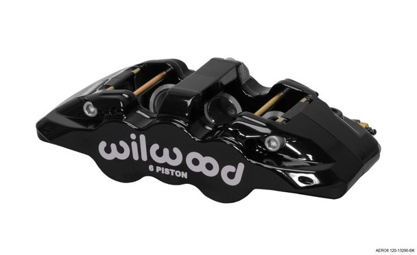 Wilwood Caliper-Aero6-L/H - Black 1.62/1.12/1.12in Pistons 1.25in Disc - WILWOOD120-13290-BK