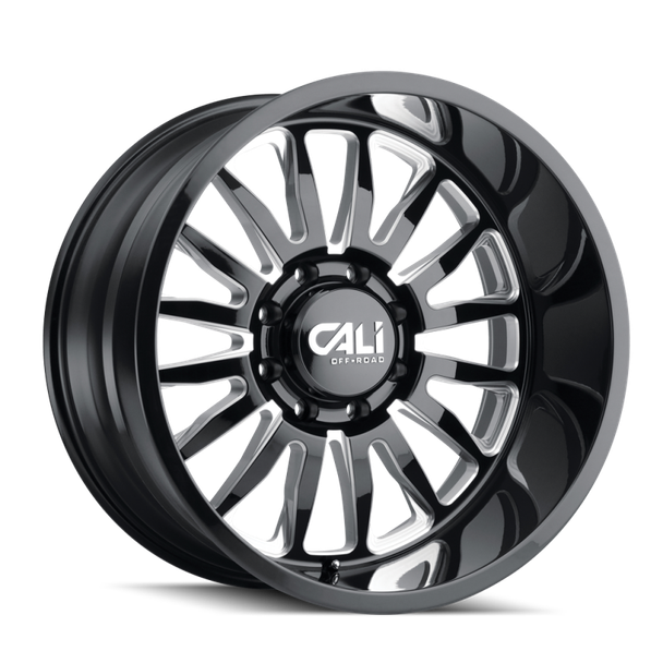 Cali Off-Road 9110 Summit 22x12 / 6x139.7 BP / -51mm Offset / 106mm Hub Gloss Black Milled Wheel - CALIOFF-ROAD9110-22283BM