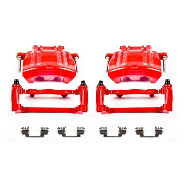 Power Stop 2012 Chrysler 300 Front Red Calipers w/Brackets - Pair - POWERSTOPS5016A