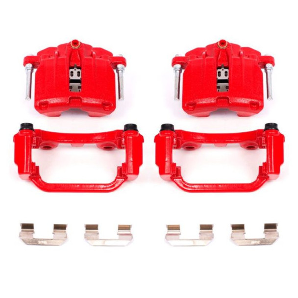 Power Stop 00-03 Cadillac DeVille Rear Red Calipers w/Brackets - Pair - POWERSTOPS4726