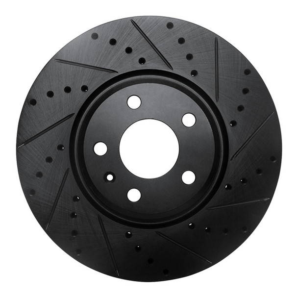 R1 2011-2017 Audi A4 (USA/Canada) Front Right Drilled & Slotted Black Brake Rotor - R1CONCEPTS633-73065R