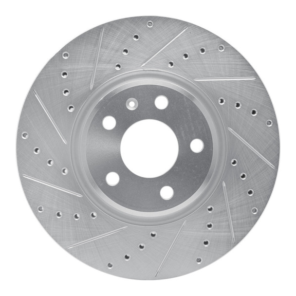 R1 11-17 Audi Q5 (Mexico) Front Left Drilled & Slotted Silver Brake Rotor - R1CONCEPTS631-73065L