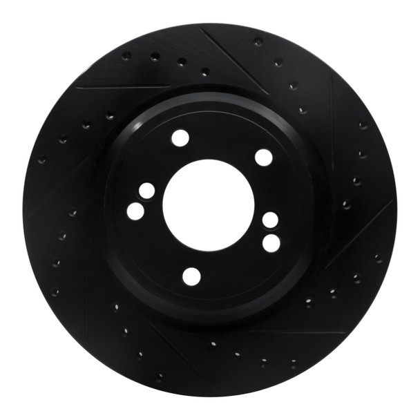 R1 00-06 BMW M3 Rear Right Drilled & Slotted Black Brake Rotor - R1CONCEPTS633-31050R