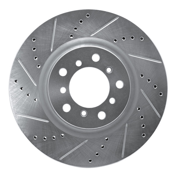 R1 2001-2006 BMW M3 Right Front Drilled & Slotted Silver Brake Rotor - R1CONCEPTS631-31055D