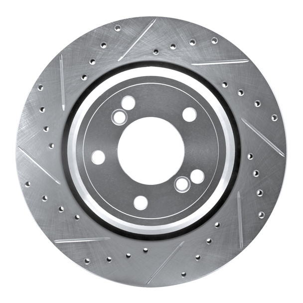 R1 00-06 BMW M5 Rear Left Drilled & Slotted Silver Brake Rotor - R1CONCEPTS631-31050L