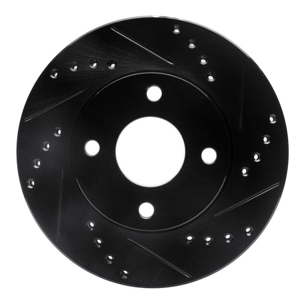 R1 00-15 Ford Ikon (Mexico / Made In India) Front Right Drilled & Slotted Black Brake Rotor - R1CONCEPTS633-54045R