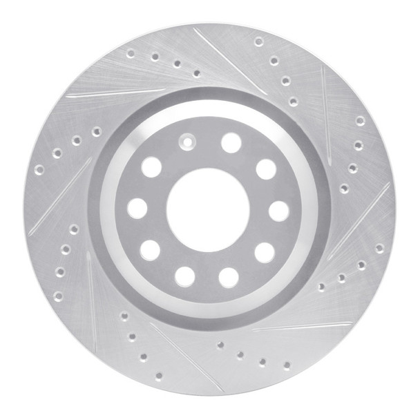 R1 06-25 Audi Q3 Rear Right Drilled & Slotted Silver Brake Rotor - R1CONCEPTS631-74030R