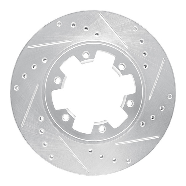 R1 85-02 Nissan Pickup Hardbody Front Right Drilled & Slotted Silver Brake Rotor - R1CONCEPTS631-67080R