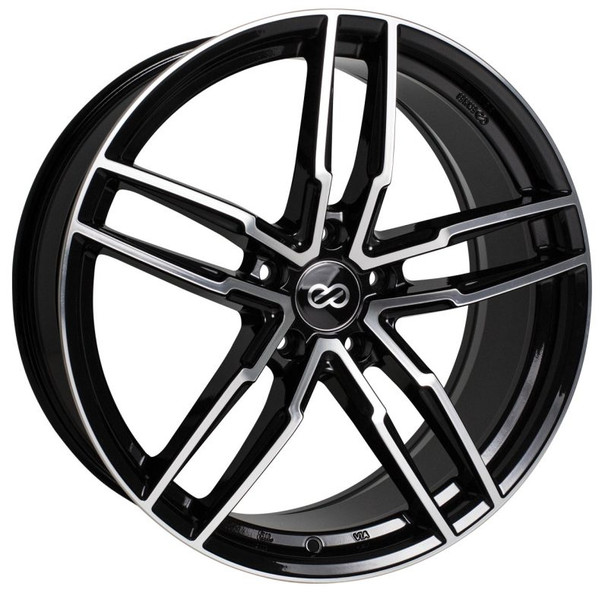 Enkei SS05 17x7.5 5x100 45mm Offset 72.6mm Bore Black Machined Wheel - ENKEI511-775-8045BKM