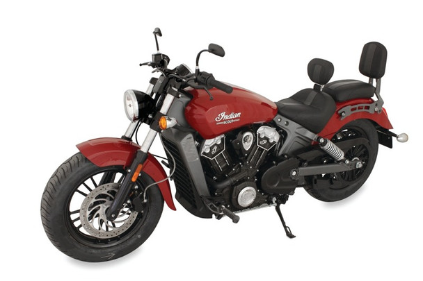 Mustang 15-21 Indian Scout Standard Touring Solo Seat w/Driver Backrest - Black - MUSTANGMOTORCYCLE79507
