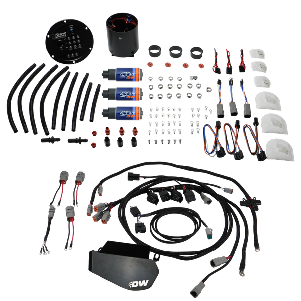 DeatschWerks 09-24 Nissan GT-R R35 X3 Triple Pump Module w/ DW430C Pumps and Plug and Play Harness - DEATSCHWERKS9-437-7021-PNP