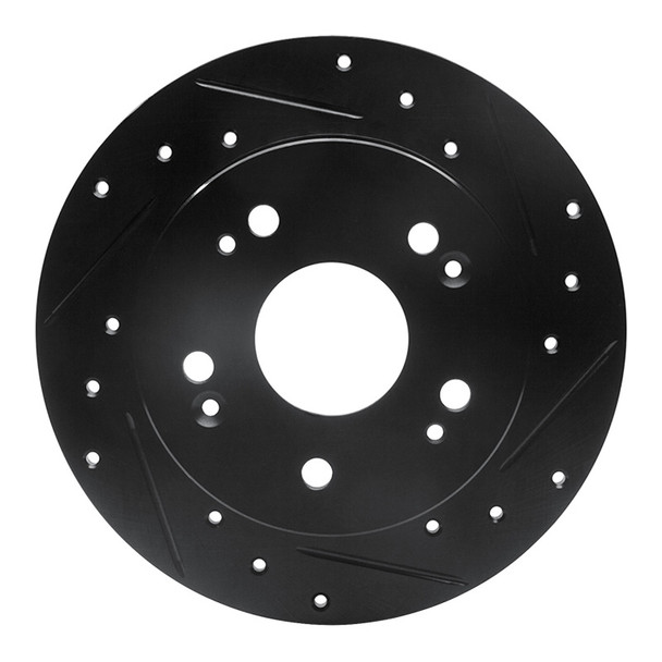 R1 97-15 Acura CSX Rear Right Drilled & Slotted Black Brake Rotor - R1CONCEPTS633-59024R