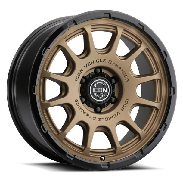 ICON Alloys Rancho 20x9 / 6x135 / 16mm / 5.625in BS Satin Bronze w/ Gloss Black Lip Wheel - ICON8420906356SBGB