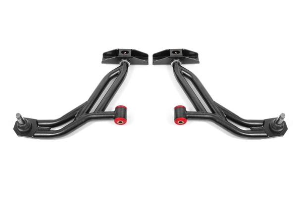 BMR 10-14 Ford Mustang Non-Adj. Lower A-Arms Delrin/Rod w/ 19mm Tall Ball Joint - Black Hammertone - BMRSUSPENSIONAA756H