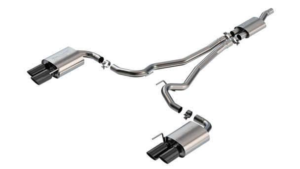 Borla 2024 Ford Mustang 2.3L Ecoboost S-Type Black Chrome Catback Exhaust w/ Quad Tips - Non-Active - BORLA140981BC