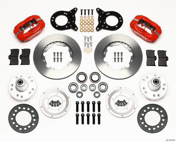 Wilwood Forged Dynalite Front Kit 11.00in Red 1970-1973 Mustang Disc & Drum Spindle - WILWOOD140-11073-R