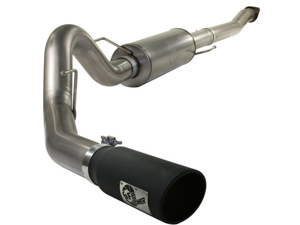 aFe MACHForce XP Exhaust Cat-Back SS-409 4in Black Tip 11-12 Ford F-150 EcoBoost V6-3.5L (tt) - AFE49-43041-B