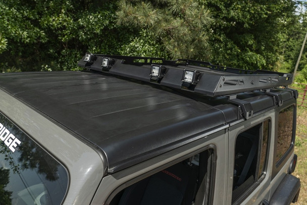 Rugged Ridge Roof Rack with Basket 18-20 Jeep Wrangler JL 4Dr Hardtops - RUGGEDRIDGE11703.04