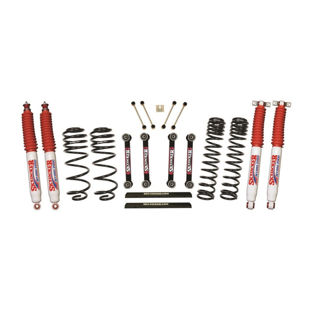 Skyjacker 03-06 Jeep TJ 4in D-Rate Long Travel Kit w/ OE FR/RR Lower Links/Hydro 7000 Shocks - SKYJACKERTJ403BPHLT