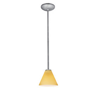 Martini One Light Pendant in Brushed Steel (18|28004-1R-BS/AMB)