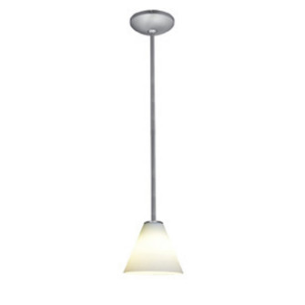 Martini One Light Pendant in Brushed Steel (18|28004-1R-BS/WHT)