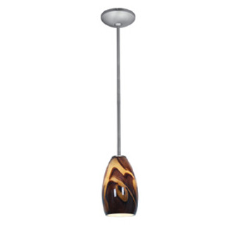 Champagne One Light Pendant in Brushed Steel (18|28012-1R-BS/ICA)