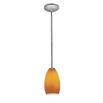 Champagne One Light Pendant in Brushed Steel (18|28012-1R-BS/MYA)