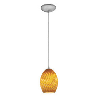 Brandy FireBird One Light Pendant in Brushed Steel (18|28023-1C-BS/AMBFB)