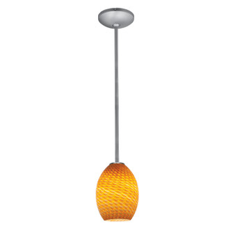 Brandy FireBird LED Pendant in Brushed Steel (18|28023-3R-BS/AMBFB)