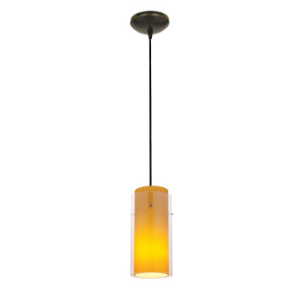 Glass'n Glass Cylinder LED Pendant in Oil Rubbed Bronze (18|28033-3C-ORB/CLAM)