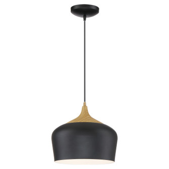 Blend LED Pendant in Black with Wood Grain (18|52057LEDDLP-BL/WGN)