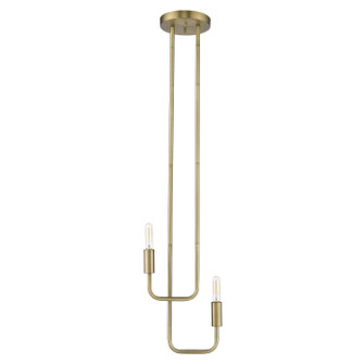 Perret Two Light Pendant in Aged Brass (106|TP20016AB)